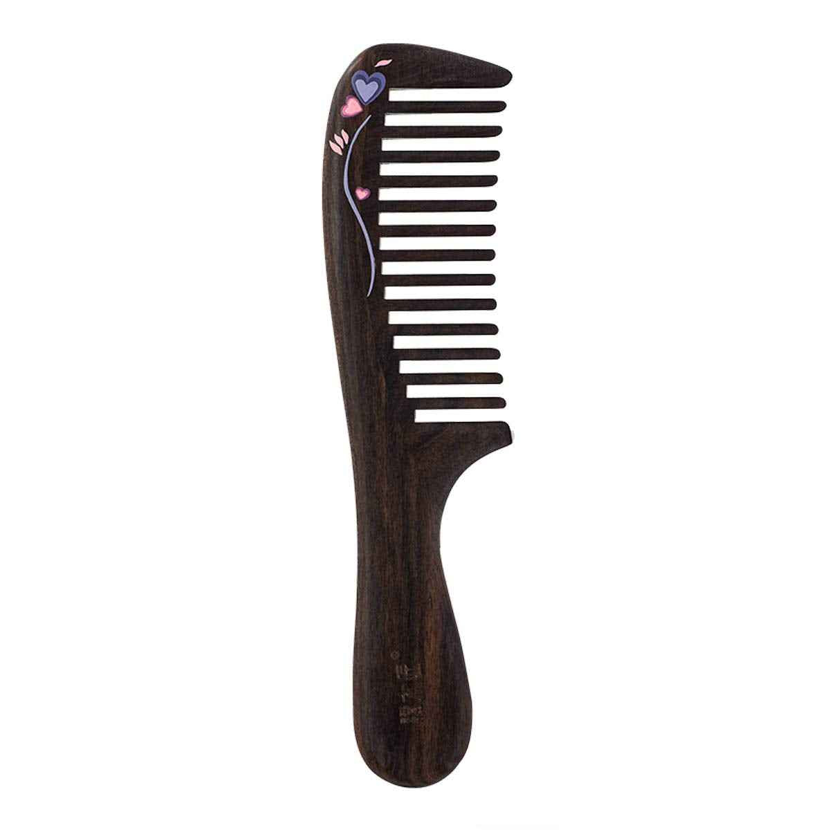TAN MUJIANG Natural Wood Comb, Handmade Decorative women Hair Comb Tools Salon for Detangling and Styling Wet or Dry Curly, Thick, Wavy, or Straight Hair 7.1" Long Waist comb