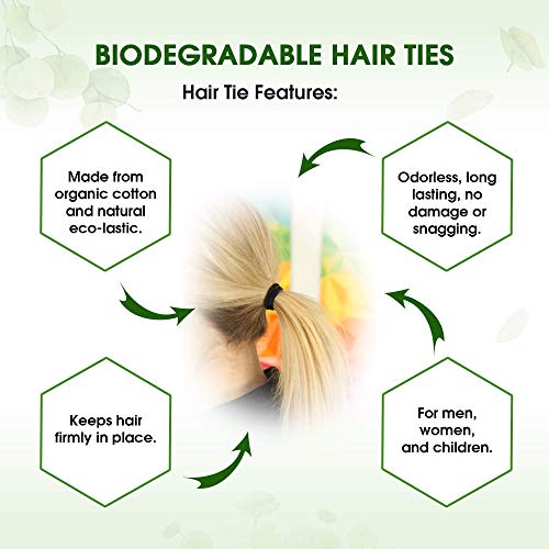Biodegradable Hair Ties 27-Count - Organic Cotton & Rubber