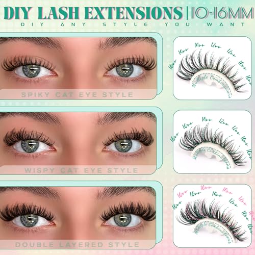 Wispy Lash Clusters 144pcs 10-16mm DIY Eyelash Extensions