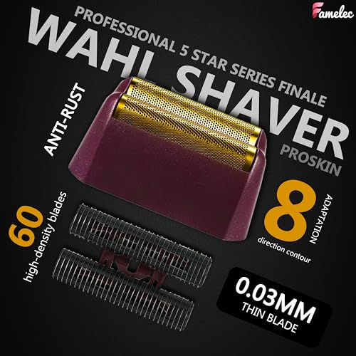 for Wahl Shaver Foil Replacement Professional 5 Star Series Finale Shaver, Fit for Wahl Super Close Replacement Foil 7031-100 7043-100, Razor Foil for Wahl Electric Razor (4 Pack)