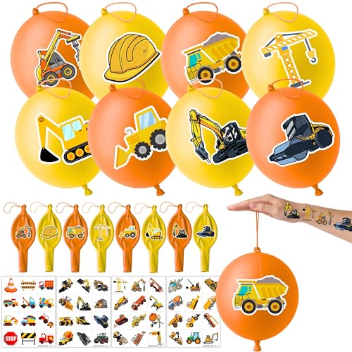 Construction Party Favors - 72 PCS Combo Pack with Balloons & Tattoos