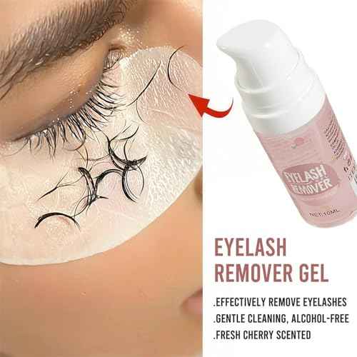 2Pcs Eyelash Remover for Extensions, Clear Eyelash Extension Remover Gel with Aloe and Cherry, Effortlessly Lash Extension Removal, No Irritation Easy to Apply & Quick Removal, Leaves Lash Soft, Clean