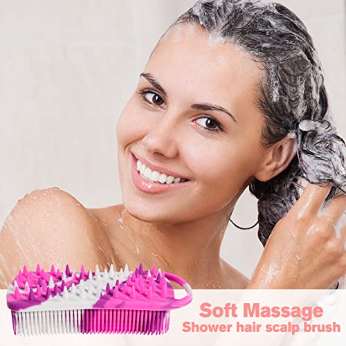Silicone Body Scrubber for Women, 2-Pack Loofah & Scalp Massager