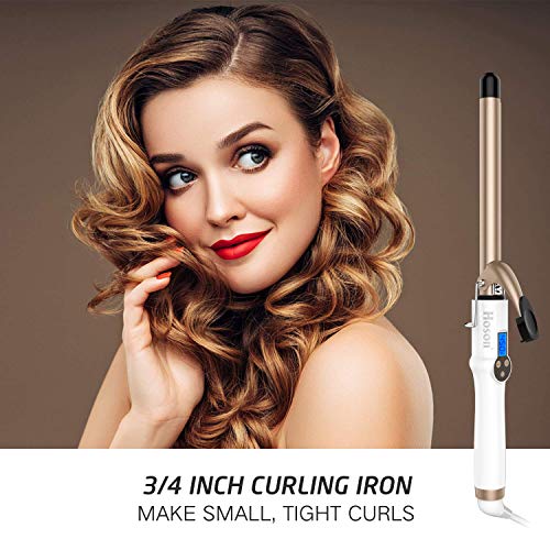 3/4 Inch Curling Iron - Ceramic Tourmaline Wand, Fast Heat