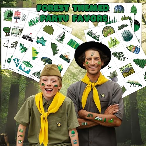 96 Pcs Forest Temporary Tattoos - Party Favors & Stickers