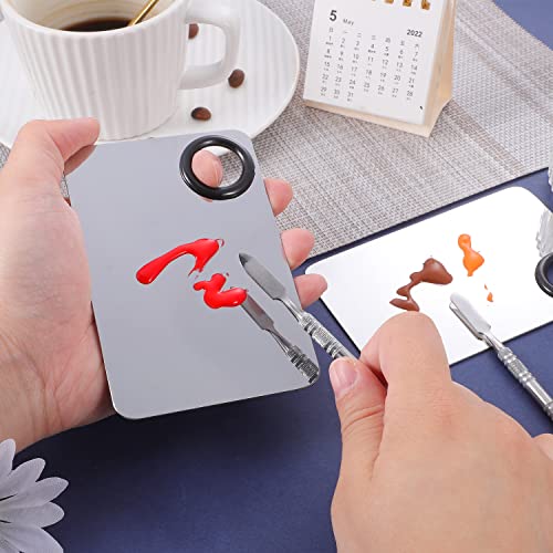 BESARME Stainless Steel Makeup Mixing Palette Set with Spatula