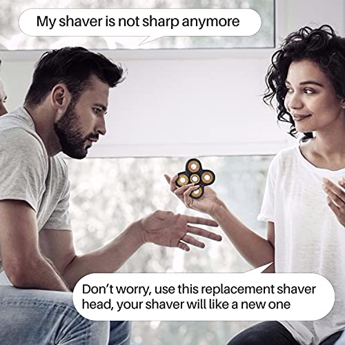 Vsmooth Electric Shaver Replacement Head - Shavers for Bald Men Replaceable Head - Waterproof Blades for Men Replacement Shaving Heads - Wet & Dry Electric Razor Floating Replacement Blade Head