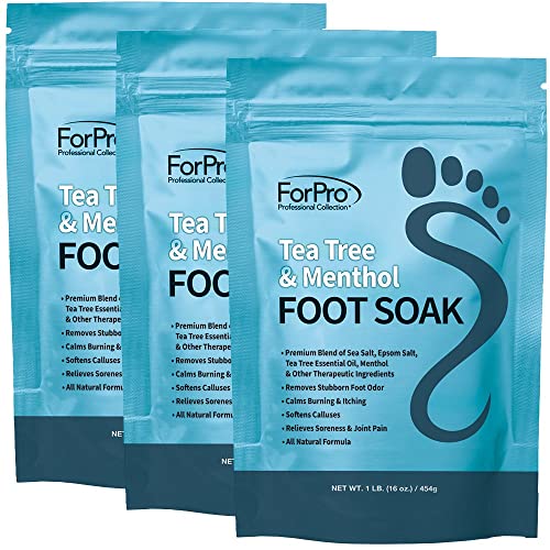 ForPro Tea Tree Oil & Menthol Foot Soak with Epsom Salt - 16 oz (3 Pack)