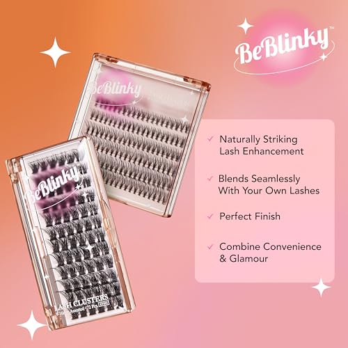 False Eyelashes, Lash Extension Kit 03, 9mm-16mm, Wide Band, Easy to Apply and Remove, No Damage to Natural Eyelashes, 72 Lash Clusters - Voluminous