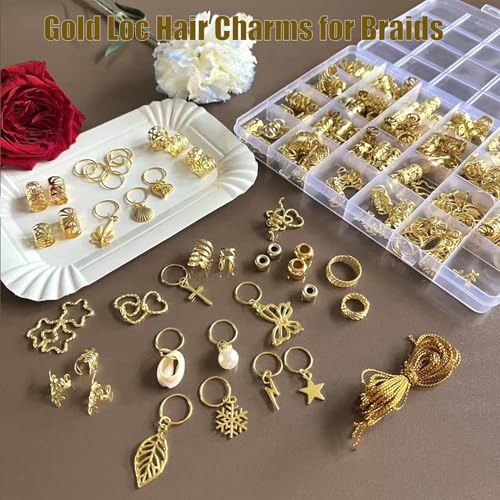 300 Gold Hair Jewelry Cuffs for Braids, Locs & Dreads