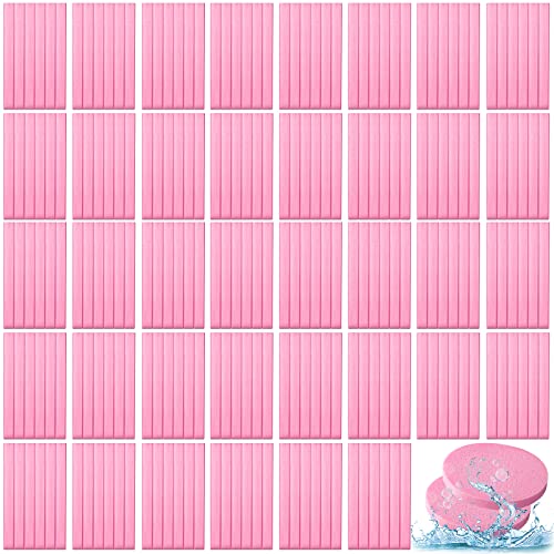 Foaincore 600 Pieces Compressed Facial Sponge Round Facial Sponge for Estheticians Face Sponges for Cleansing Makeup Removal Wash Pads Disposable Sponges for Women Spa Exfoliating Cleansing(Pink)