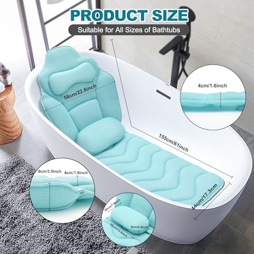 Full Body Bath Pillow 61" - Ergonomic 4D Air Mesh Support