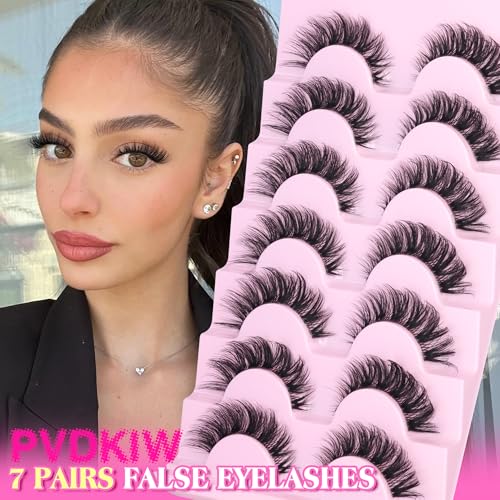 Wispy Cat Eye False Eyelashes 15mm Clear Band 7 Pairs