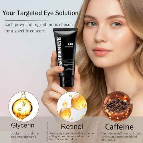 Temporary Instant Eye Tightener Cream, Instant Firm Eye,Firm and Smooth The Look of Fine Lines,Provides Rapid Hydration and Locks in Moisture(2.12 OZ)