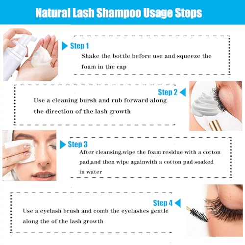 QYF Unscented 500ml Eyelash Extension Shampoo Foaming Cleanser for Salon & Home