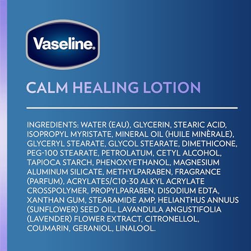 Vaseline Intensive Care Calm Healing Body Lotion 3 count for Dry Skin Made with Ultra-Hydrating Lipids and Lavender Extract to Heal and Restore Dry Skin 20.3 oz