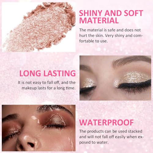 4-Color Pink Purple Eyeshadow Palette, Blendable Shimmer