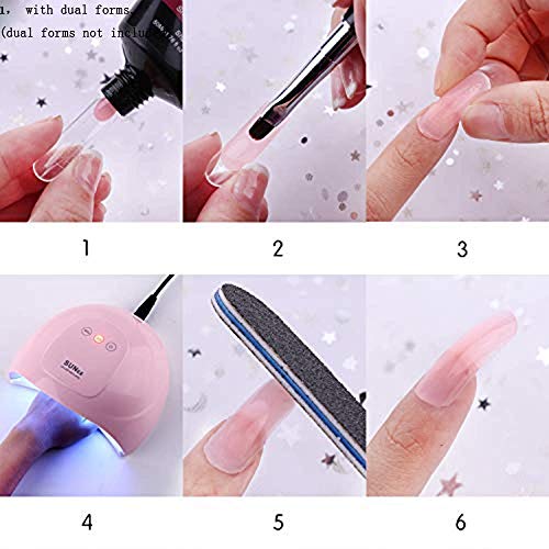 Makartt Nail Drill Bits Sanding Bands 300Pcs #80#150#240 Grits Nail File Sanding Bands Bundle With Clear Poly Nail Gel Nail Extension Gel