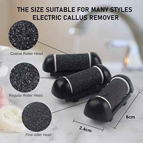 Electric Foot Callus Remover with 3 Roller Heads 2 Speed Rechargeable,Professional Pedicure Pedicure Kit Waterproof Foot Scrubber File,Pedicure Tools,Foot Care for Dead Hard Cracked Dry Skin