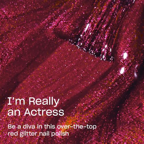 OPI Nail Lacquer - I’m Really an Actress Opaque Dark Red Pearl, Long-Lasting & Chip Resistant