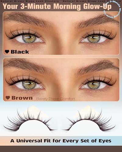 Brown Cat Eye Cluster Lashes C-Curly Fox Eye Extensions