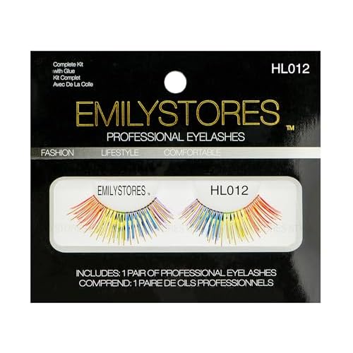 EMILYSTORES Pride Rainbow Wing Costume Eye Lashes For Halloween, Dramatic Eyelashes, Party Show, Cosplay, 1 Pair