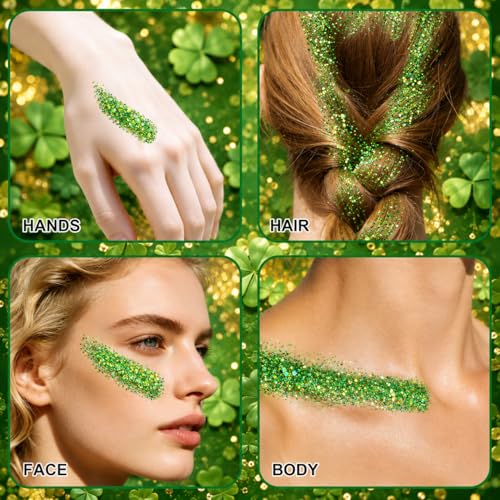 Waterproof Holographic Green Glitter Stick for Face & Body
