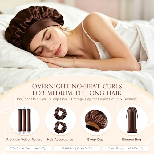 Togayu Heatless Hair Curler Set with Satin Sleep Bonnet & Scrunchies