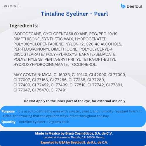 Biss? Tintaline Eyeliner - 25 Vivid Colors, High-Coverage, Long-Lasting & Smudge-Proof (Pearl)