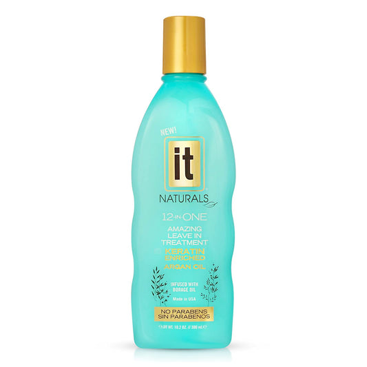 12-in-One Amazing Leave-In Hair Treatment - Infused with Keratin and Argan Oil for Silky Soft Hair and Added Shine - Conditioner Strengthens and Protects Dry & Damaged Hair - It Naturals