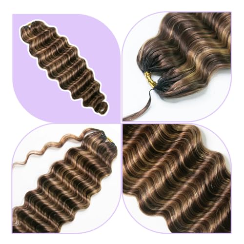 MsFan Human Hair Crochet Extensions Loose Deep Wave 4/27/30 120G 18 Inch - 100Strands