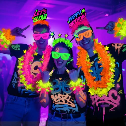 Mega-L 12 Pack Glow in The Dark Necklaces for Parties, Neon Neon Party Supplies