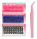 3-Color D-Curl Cluster Lashes 60D/80D/100D Kit with Curler