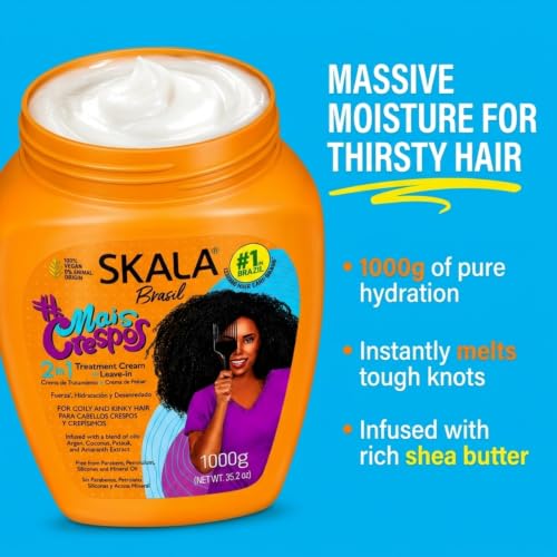 SKALA Mais Crespos 4C Curl Defining Cream 1000g + Anti Frizz Oil