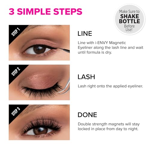 i•ENVY Magnetic Eyeliner Wind-Resistant 16-Hour Lash Adhesive, Dermatologist Tested