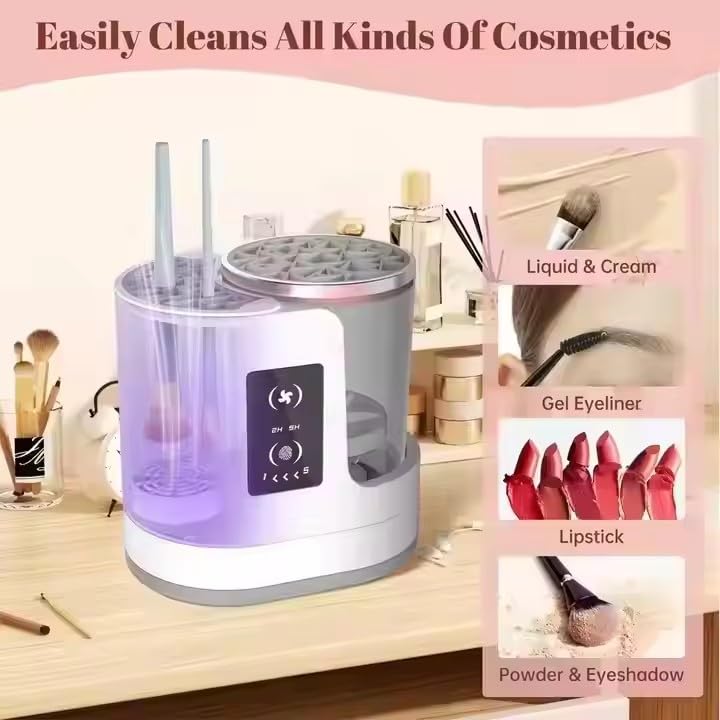 3-in-1 Electric Makeup Brush Cleaner & Dryer – USB Portable Tool