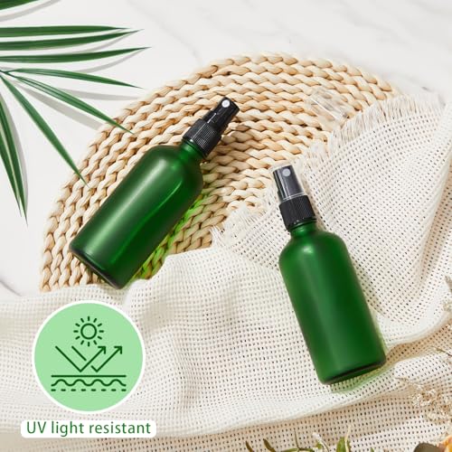 Roshtia 30 Pcs 3.4 oz Green Glass Spray Bottles - Refillable Mist Sprayers