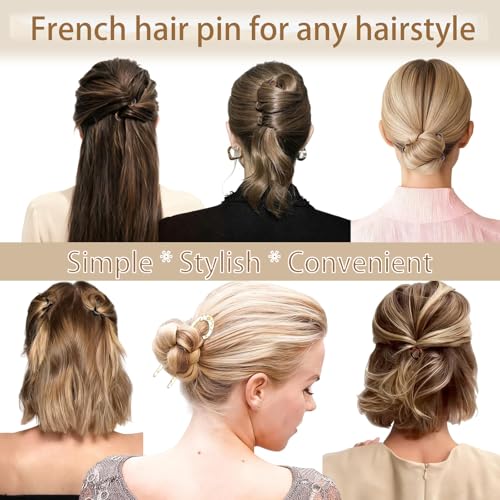 Prestige French Hair Pins - 4 PCS Tortoise Shell Styling Pins for Updos