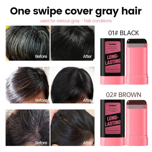 Hair Dye Comb for Instant Gray Coverage - Black, Long-Lasting Touch Up