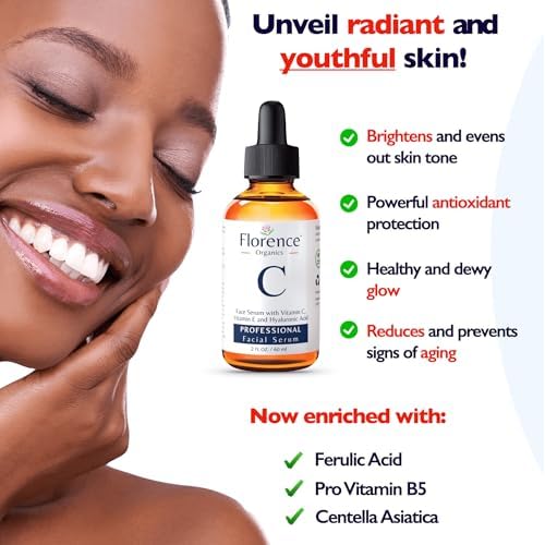 Vitamin C Serum For Face ? Anti Aging Face Serum with Vitamin C, Hyaluronic Acid, Vitamin E. Brightening Formula. Improve Appearance of Dark Spots, Tone, Fine Lines & Wrinkles, Glowing Skin 2 Fl Oz