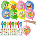 72 PCS Tropical Luau Party Favors ? 48 Pre-Cut Temporary Tattoos & 24 Punch Balloons Themed Birthday Party Decorations Supplies Favors Gifts, Goodie Bag Fillers, Classroom Rewards