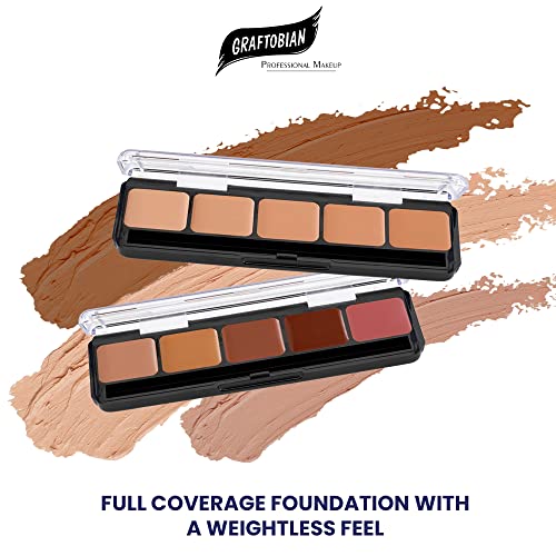 Graftobian HD Glamour Crème Foundation Palette Ultra Light 1 Count – High Definition 5-Color Makeup Kit