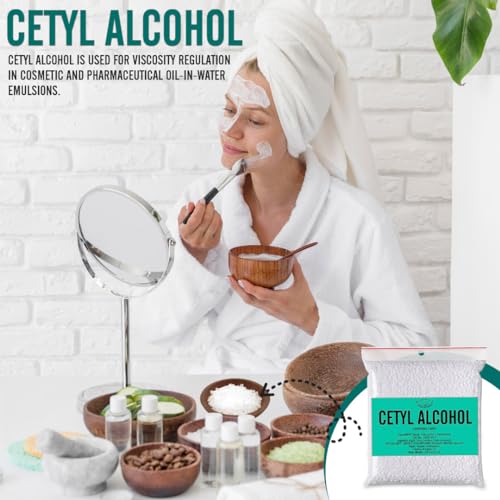 Cetyl Alcohol for Homemade Cosmetics, Lipsticks, Body Butter Bars, Hand Lotions, Hair Conditioners, Shampoo ? Thickening Agent, Emulsifier, Viscosity Regulator - 3.53 oz