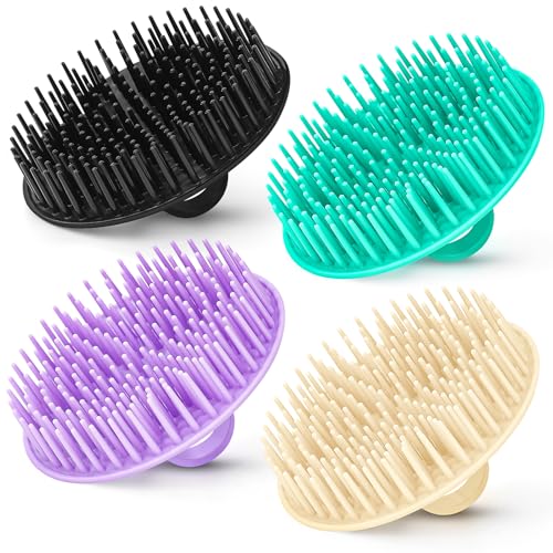 4-Pack Scalp Massager Brush - Hair Exfoliator & Dandruff Cleaner