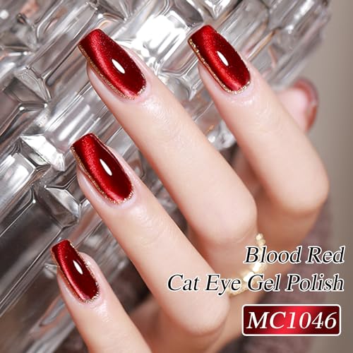 Double Rhythm Cat Eye Gel Nail Polish - Blood Red 15ml