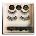 Magnetic Eyelashes with Eyeliner Kit, Synthetic Fiber, Natural Look, Waterproof, No Glue Required (Black+2)