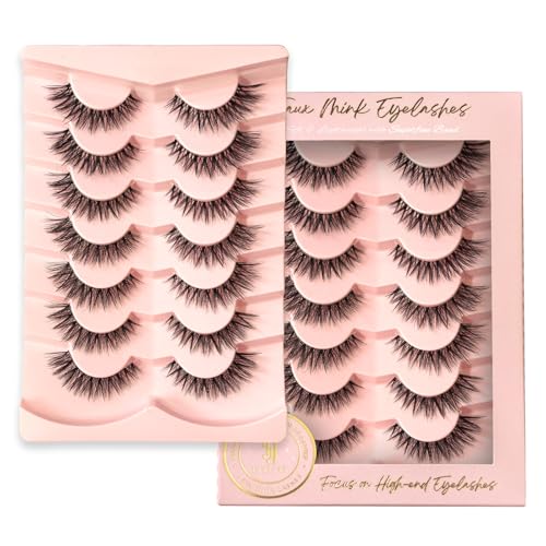 Cat Eye False Eyelashes 12mm Faux Mink 7 Pairs