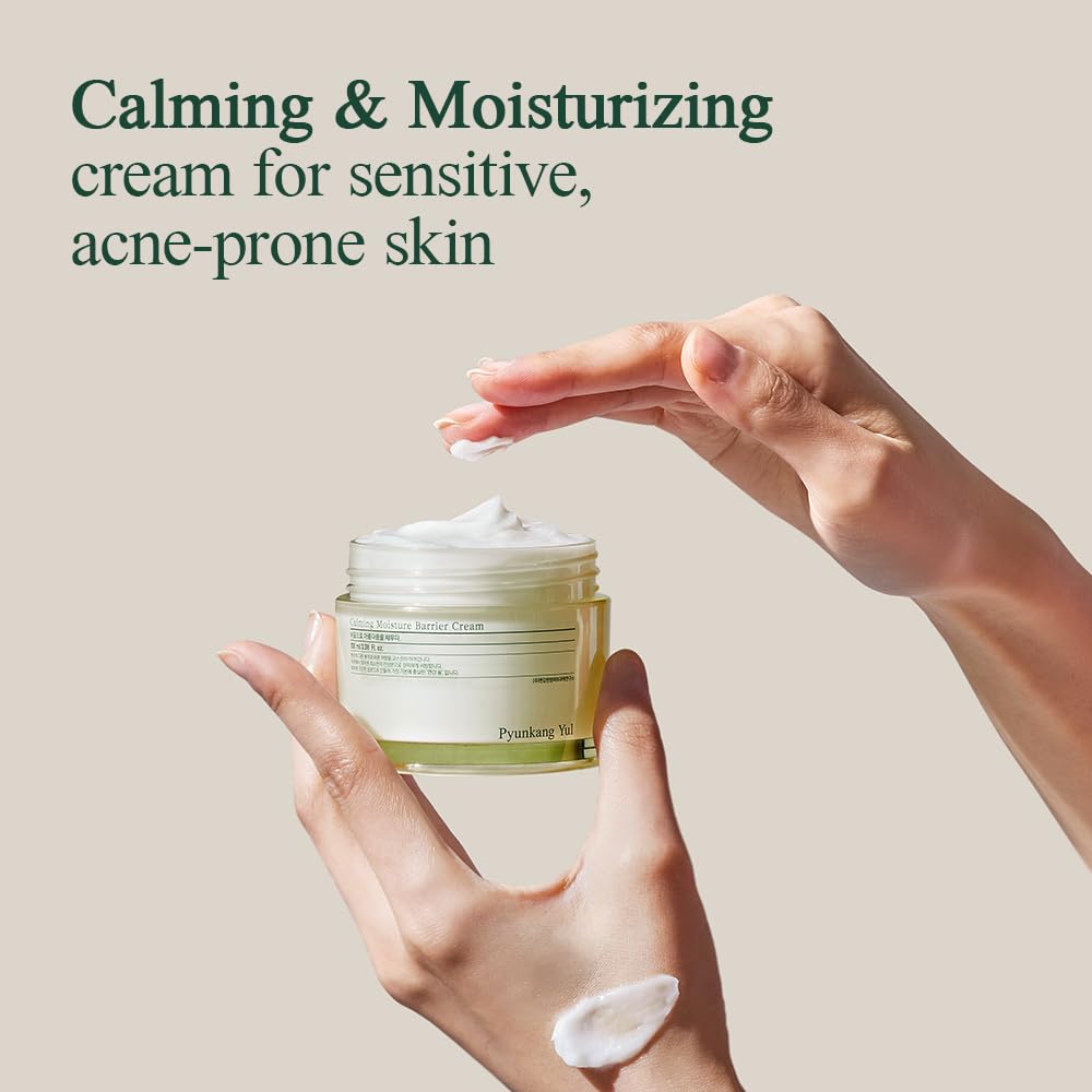 Pyunkang Yul [PKY] Calming Moisture Barrier Cream Instantly Soothes Sensitive Skin, Hyaluronic Acid & Ceramide for Hydration, Vegan, Korean Skincare (3.38 Fl. Oz, 100ml)