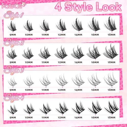 480Pcs Spiky Manga Lash Clusters Kit - 9-18mm DIY Eyelashes