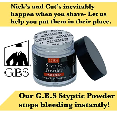 GENTS Styptic Powder .18 oz Twist off Cap and Protective Seal, Pack of 3